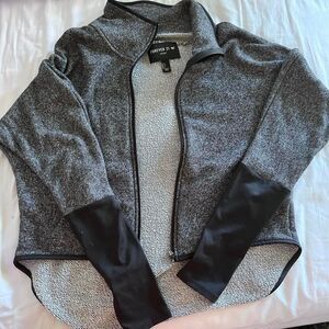 forever 21 black and grey zip-up athletic jacket